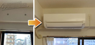 日立 エアコン施工事例不明→RAS-AJ22R-W