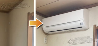 日立 エアコン施工事例不明→RAS-AJ22R-W