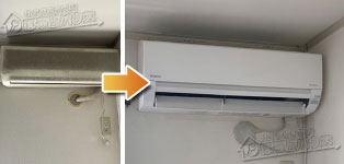 日立 エアコン施工事例不明→RAS-AJ22R-W