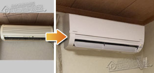 日立 エアコン施工事例不明→RAS-AJ22R-W
